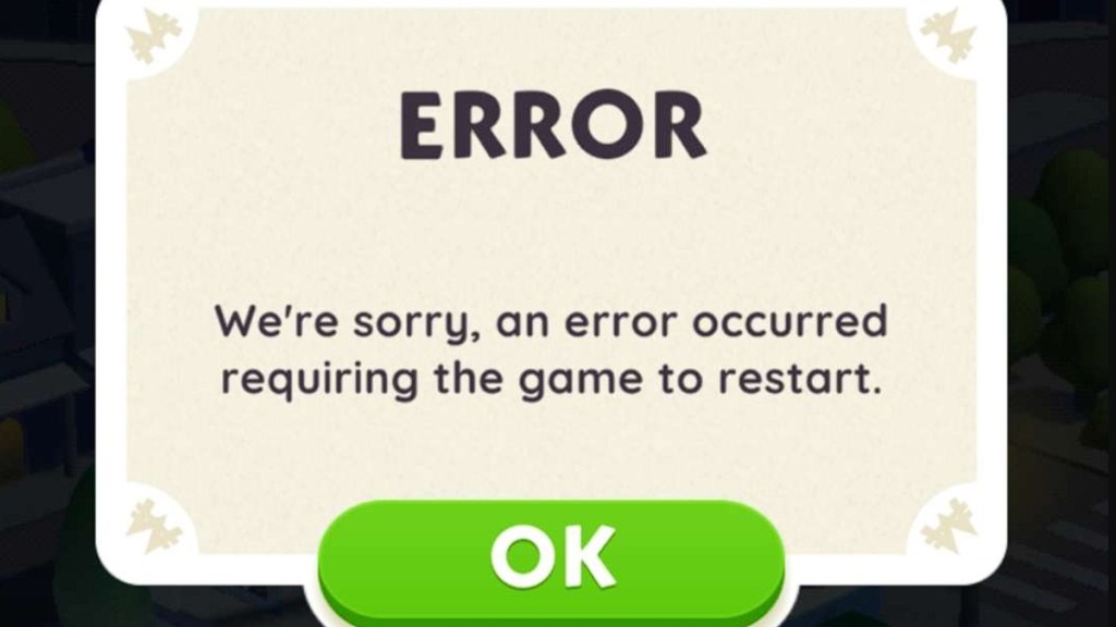 Monopoly Go Crashing Error Bug Fix Glitch Keeps Restarting