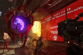 Doom Eternal: an open-mouthed Cacodemon about to attack the player.