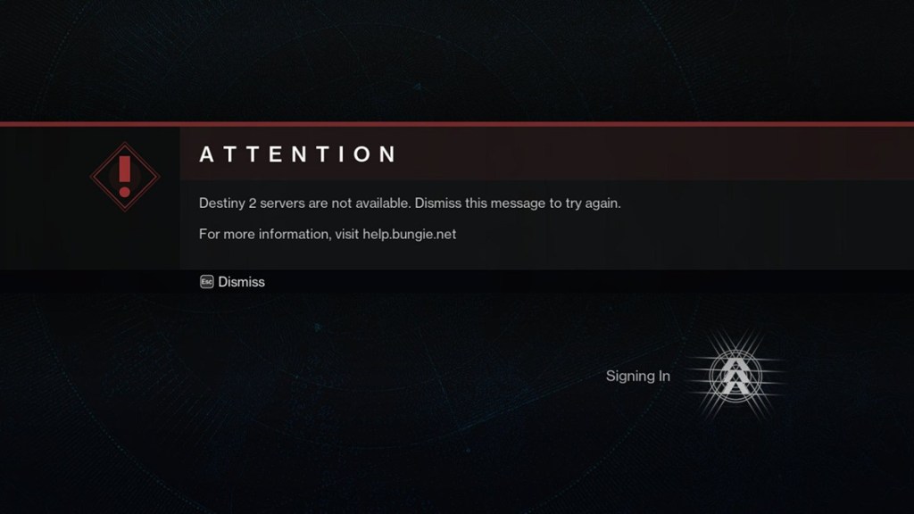 Destiny 2 Server Status Offline Not Available Final Stand Update