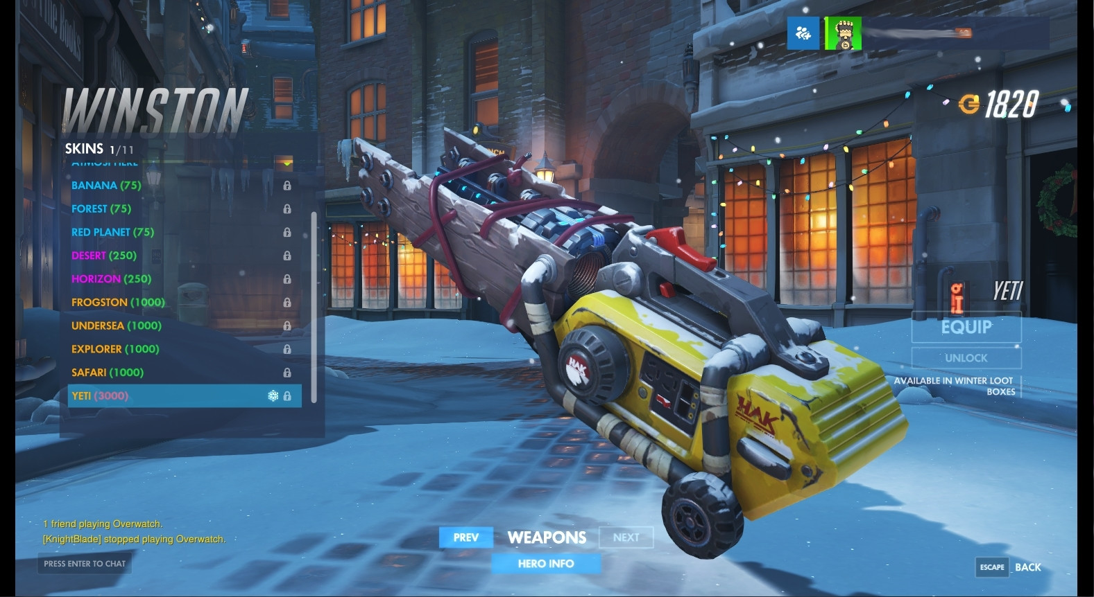 Winston (Yeti) Weapon